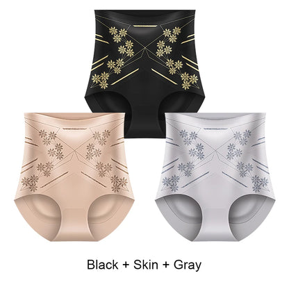 Women's 3-Piece High-Waist Panties with Tummy Control and Belly Firming Design