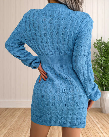 Women's Long Sleeve Knit Sweater Dress – Bodycon Crewneck Pullover
