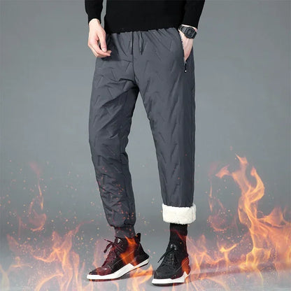 Men's Thick Plush Fleece Thermal Joggers - Faux Wool Sweatpants