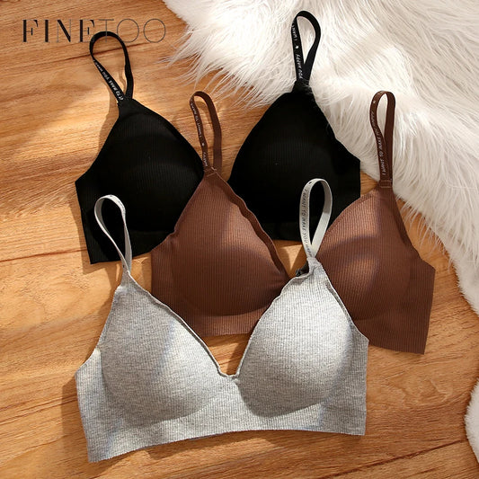 Padded Striped Knit Bra for Women 
