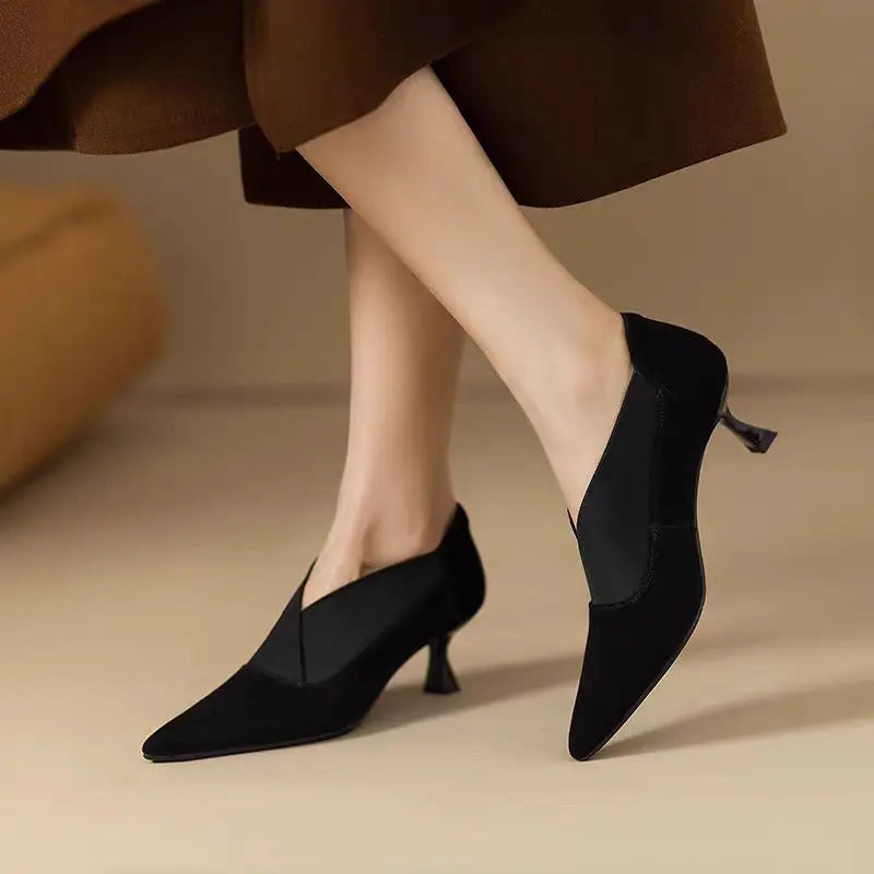 Elegant Suede Pointed Toe High Heels for Women