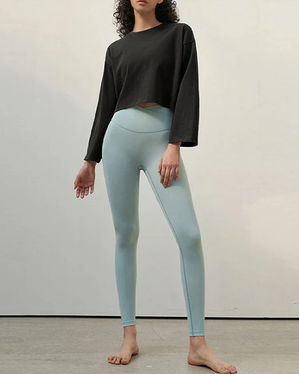 Women's Cotton Casual Long-Sleeved Cropped Loose Sweater