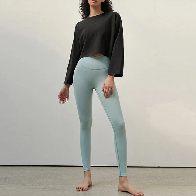 Women's Cotton Casual Long-Sleeved Cropped Loose Sweater