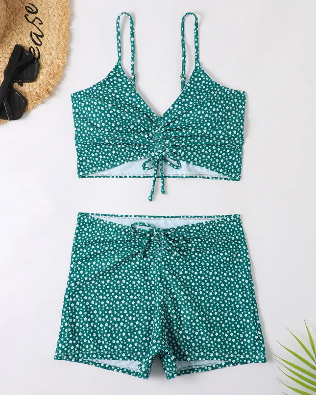 High-Waisted Floral Push-Up Bikini for Women