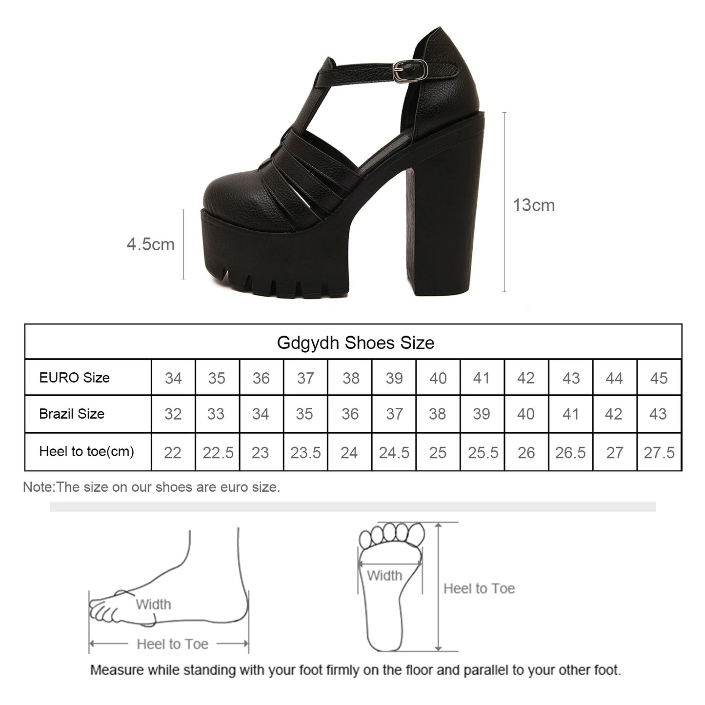 Women's  Closed-Toe Block Heeled Sandals with Ankle Buckle Strap