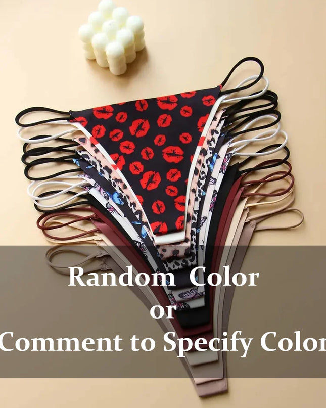 10Pcs Women's Seamless Thong with Thin Straps, Low Waist, High Flexibility