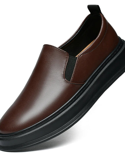 Men's Genuine Leather Slip-On Casual Shoes with Soft Sole