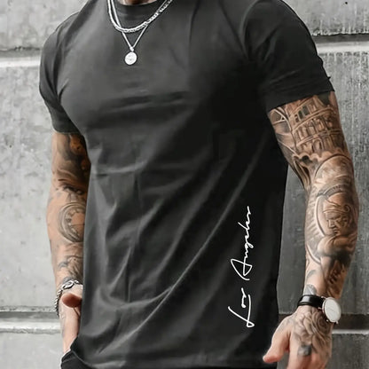 Men's Cotton T-Shirt with Los Angeles Print