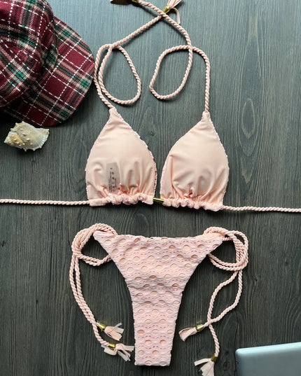 Women's 2-Piece Tassel Strap Bikini Set