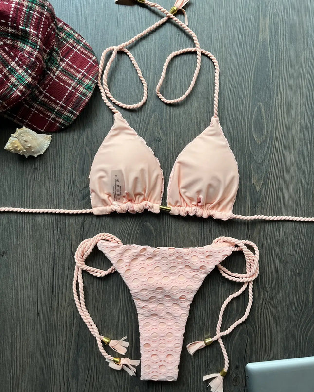 Women's 2-Piece Tassel Strap Bikini Set