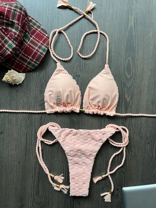 Women's 2-Piece Tassel Strap Bikini Set