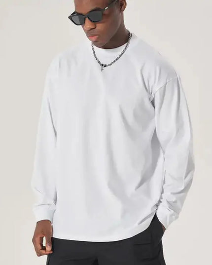 Men's Cotton Long Sleeve Casual Loose Fit Sweater