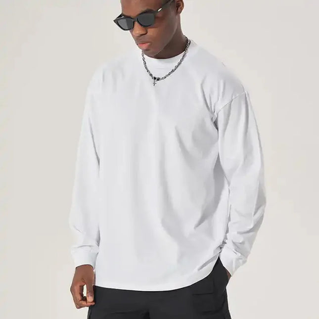 Men's Cotton Long Sleeve Casual Loose Fit Sweater