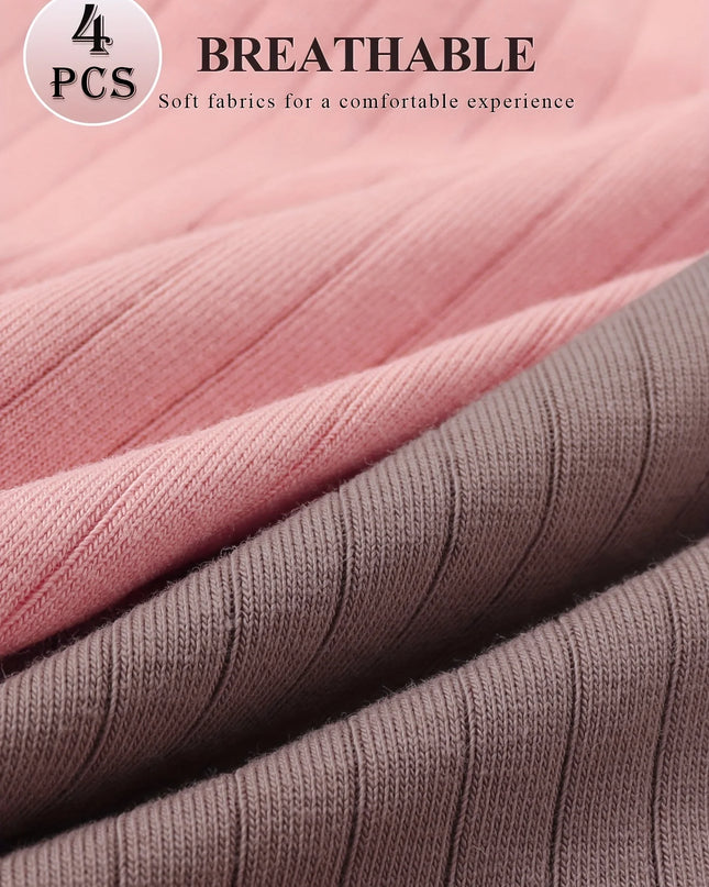 Women's 4-Pack Comfortable Cotton High-Waisted Panties - Breathable & Soft Underwear for Women