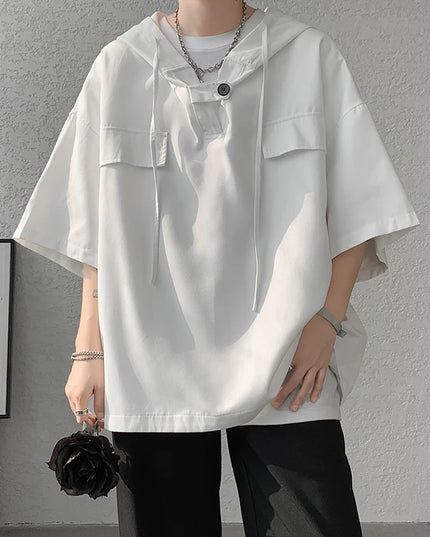 Hooded Men's Loose Fit Shirt