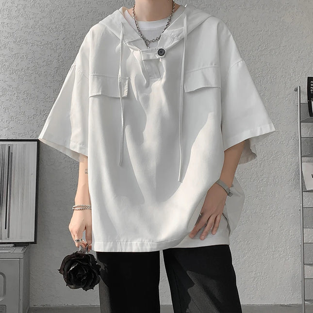 Hooded Men's Loose Fit Shirt