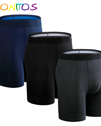 3-Pack Men’s Cotton Boxer Shorts – Long Fit