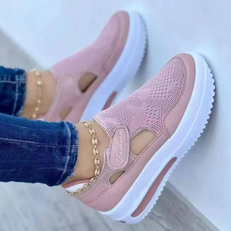 Women's Breathable Vulcanized Platform Sneakers – Stylish and Comfortable Footwear