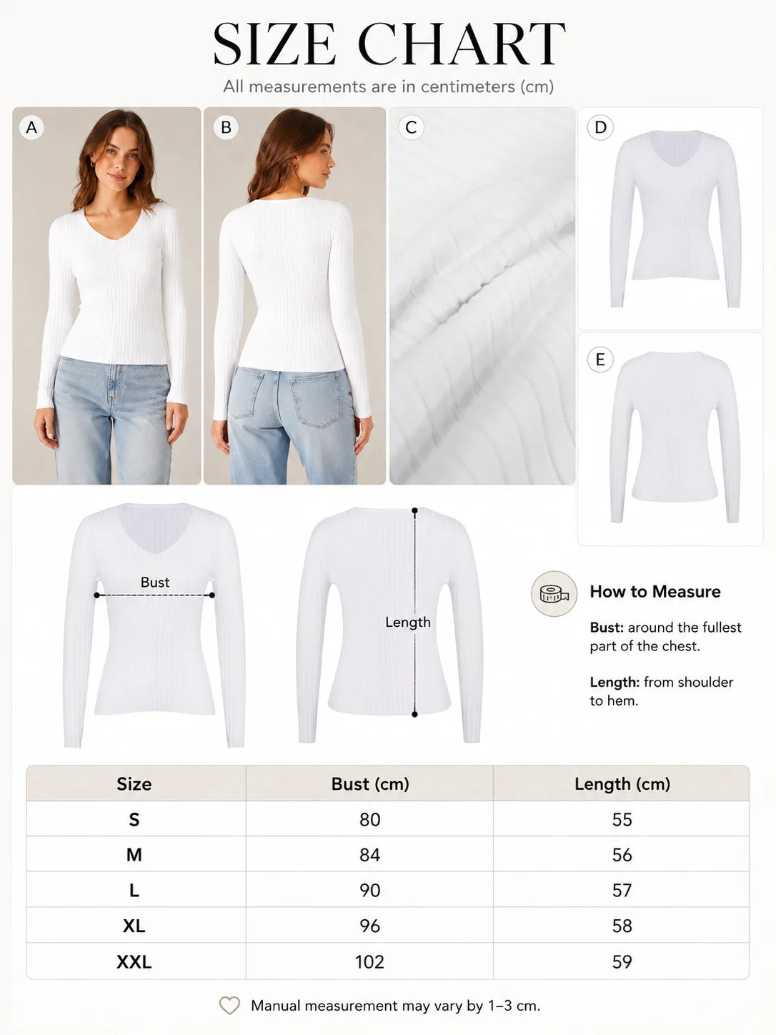 Women's V-Neck Slim Fit Sweater