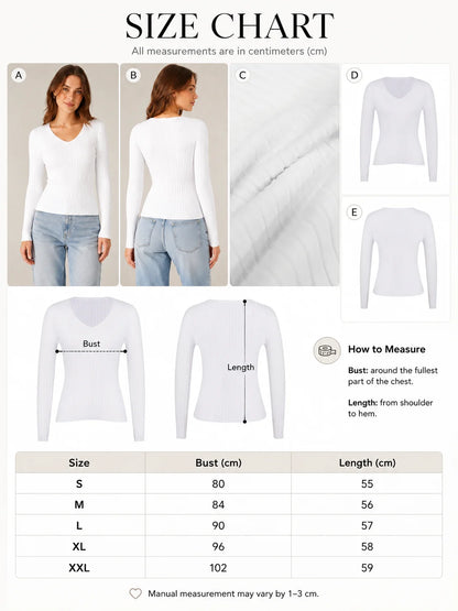 Women's V-Neck Slim Fit Sweater