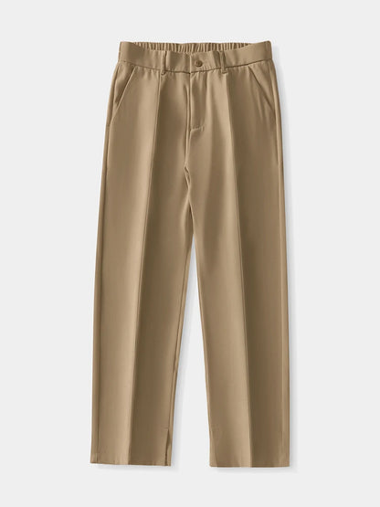 Breathable Casual Men’s Pants - Loose Fit Straight Waist Slacks & Drape Trousers