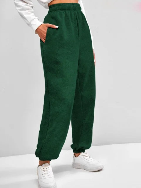 High-Waisted Women's Sweatpants with Stretch and Elastic Waist