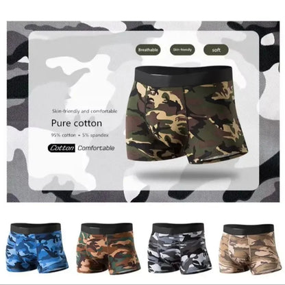 Men's Camo Cotton Boxer Briefs – 4 Pack Comfortable Mens Underwear