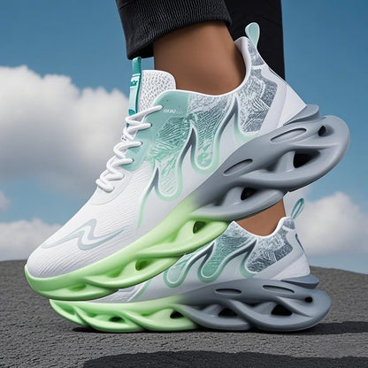 Unisex Lightweight Mesh Running Sneakers - Breathable, Comfortable, Flat Lace-Up Athletic Shoes
