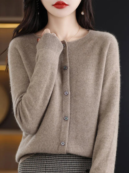 Women's Long Sleeve Merino Wool Cardigan