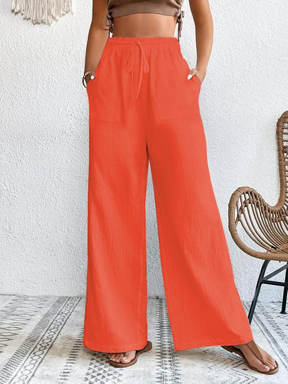 Women's Loose Fit High-Waist Elastic Waist Wide-Leg Sweatpants