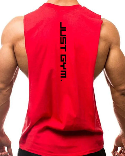 Just Gym Men's Fitness Tank Top - Side Cut Tee for Optimal Performance and Style
