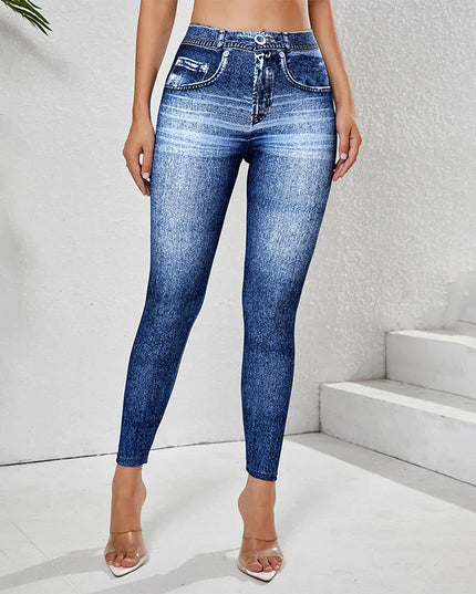 Women's Vintage High-Waist Skinny Denim Pants