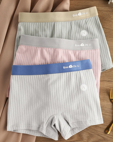Women's 3-Pack Cotton Striped Breathable Briefs - Comfortable and Stylish Underwear Set