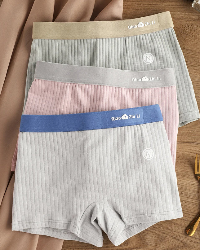 Women's 3-Pack Cotton Striped Breathable Briefs - Comfortable and Stylish Underwear Set