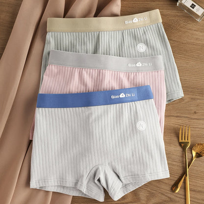 Women's 3-Pack Cotton Striped Breathable Briefs - Comfortable and Stylish Underwear Set