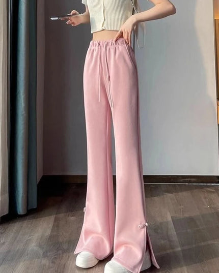 Women's High-Waist Flare Pants - Slim Fit Casual Trousers for Women