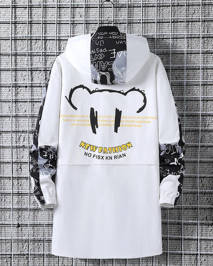 Men's Graffiti Hooded Zip-Up Jacket