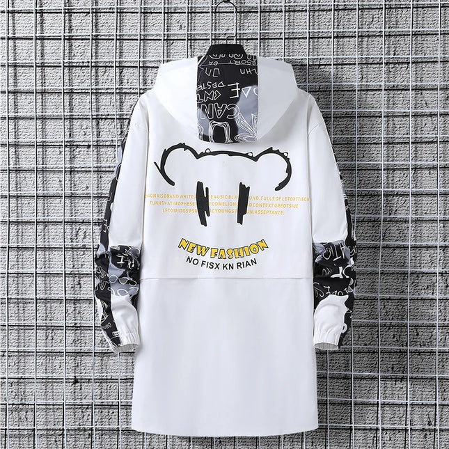 Men's Graffiti Hooded Zip-Up Jacket