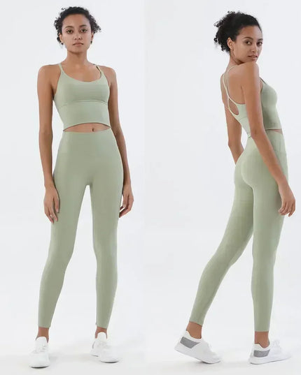 Women’s Gym Two-Piece Sports Bra and Leggings Set - Athletic Activewear Workout Outfit for Women