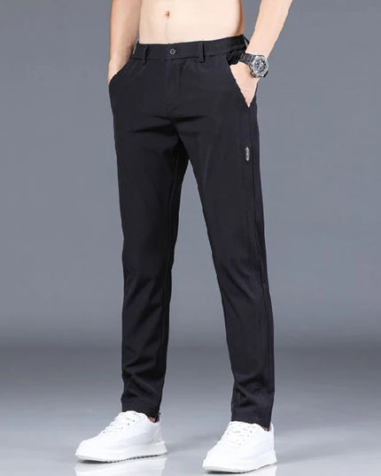 Men’s Lightweight Ice-Silk Straight-Leg Trousers