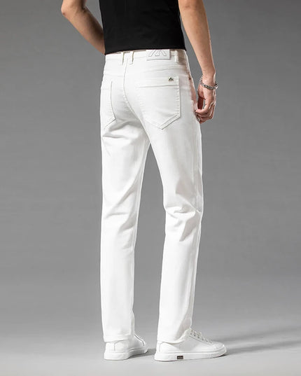 Men's Classic Stretch Straight Trousers - 98% Cotton Comfort Fit