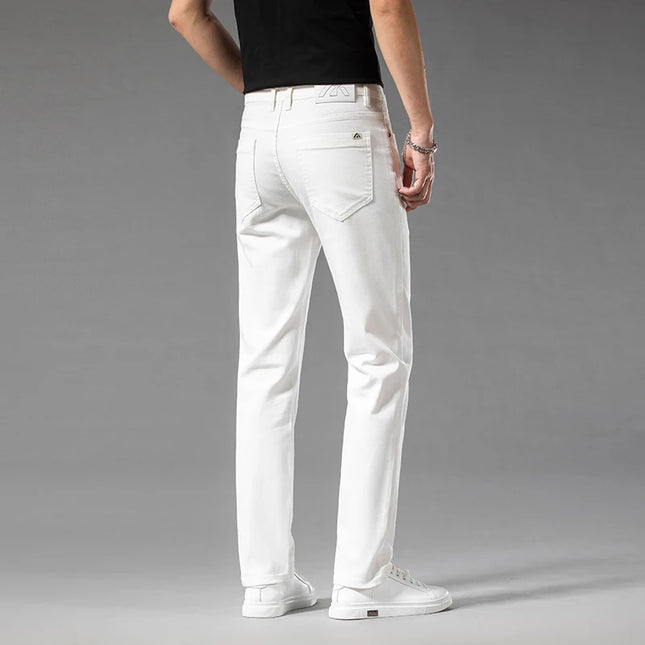 Men's Classic Stretch Straight Trousers - 98% Cotton Comfort Fit
