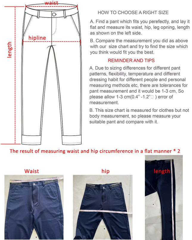 Men's Stretch Straight-Leg Trousers - Slim Fit Style