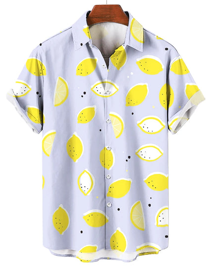 Men's T-Shirt with a Variety of Fruit and Animated Print