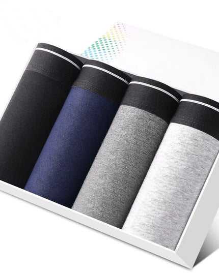 4 Pack Men's Cotton Boxer Shorts - Soft and Stylish Underwear - Various Design Combinations