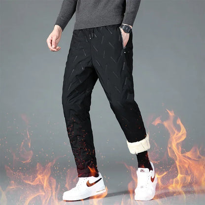 Men's Thick Plush Fleece Thermal Joggers - Faux Wool Sweatpants