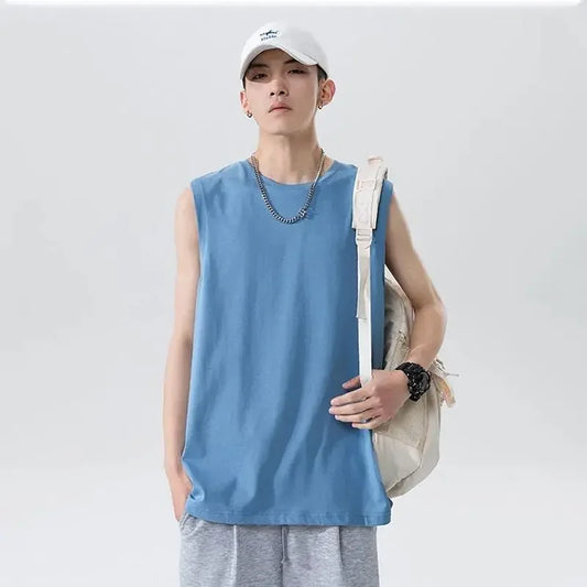 Men's Loose Casual Cotton Tank Tops - Breathable & Comfortable Apparel