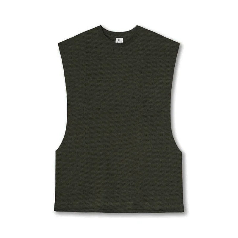 Men's Open Side Cut-Off Vest - Gym Tank Top for Men