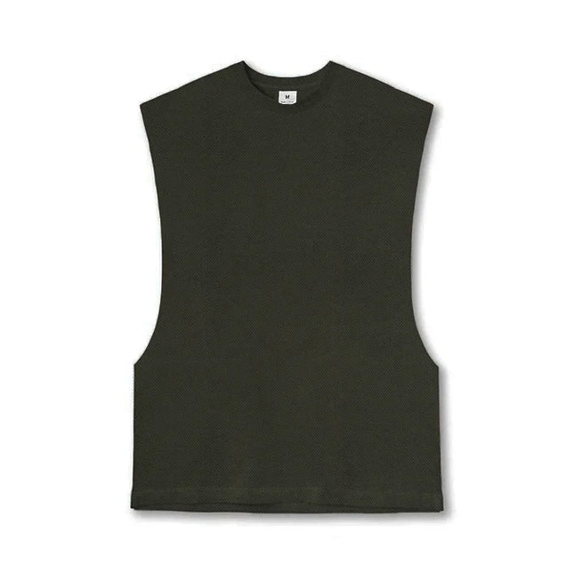 Men's Open Side Cut-Off Vest - Gym Tank Top for Men