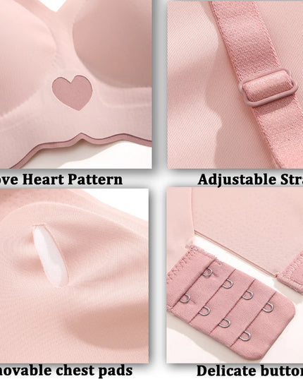 Heart Pattern Push-Up Bras for Women - Various Colors